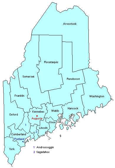 Maine County Map